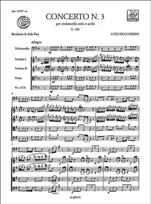 Luigi Boccherini: Concerto N. 3 In Sol Magg. G.480: Orchestre à Cordes et Solo