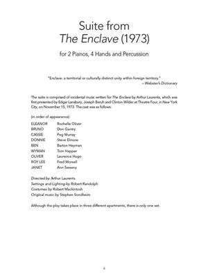 Stephen Sondheim: Suite from The Enclave: Ensemble de Chambre