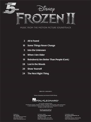 Frozen 2 Five-Finger Piano Songbook: Solo de Piano