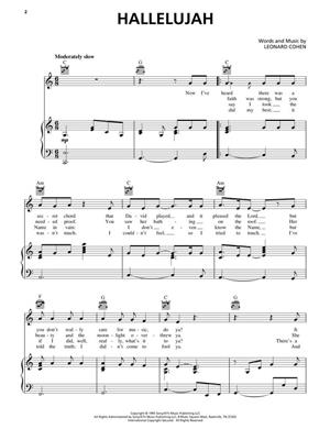 Leonard Cohen: Hallelujah: Piano, Voix & Guitare | Musicroom.fr