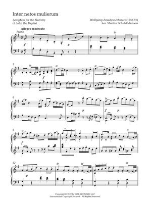 Wolfgang Amadeus Mozart: Inter natos mulierum: (Arr. Morten Schuldt-Jensen): Chœur Mixte et Piano/Orgue