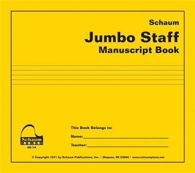 Jumbo Staff Manuscript Book: Solo de Piano