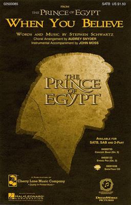 Stephen Schwartz: When You Believe (from The Prince of Egypt): (Arr. Audrey Snyder): Voix Hautes et Piano/Orgue