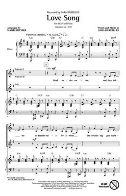 Sara Bareilles: Love Song: (Arr. Mark Brymer): Voix Hautes et Piano/Orgue