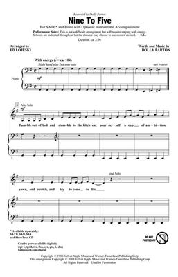Dolly Parton: Nine to Five: (Arr. Ed Lojeski): Chœur Mixte et Piano/Orgue