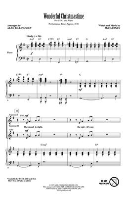 Paul McCartney: Wonderful Christmastime: (Arr. Alan Billingsley): Voix Hautes et Piano/Orgue
