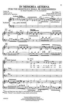 Antonio Vivaldi: In Memoria Aeterna: (Arr. Antonio Vivaldi): Chœur Mixte et Piano/Orgue