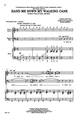 Hand Me Down My Walking Cane: (Arr. Ruth Artman): Voix Basses et Piano/Orgue