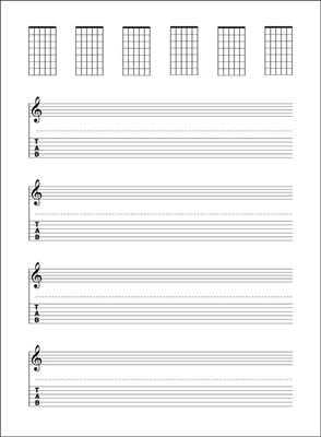 Quaderno di musica chitarra - 64 pp. carta bianca: Papier à Musique