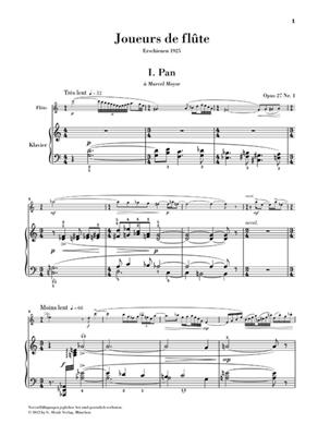 Albert Roussel: Joueurs de flûte, Opus 27 für Flöte und Klavier: Flûte Traversière et Accomp.