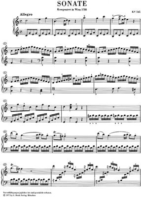Wolfgang Amadeus Mozart: Klaviersonate C-Dur KV. 545: Solo de Piano