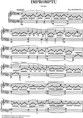 Franz Schubert: Impromptu In G Flat Op.90 No.3 D899: Solo de Piano
