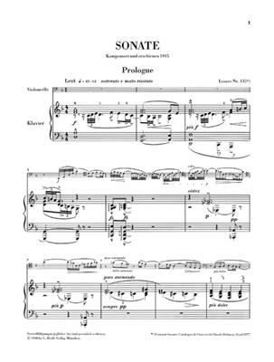 Claude Debussy: Sonata For Cello and Piano: Violoncelle et Accomp.