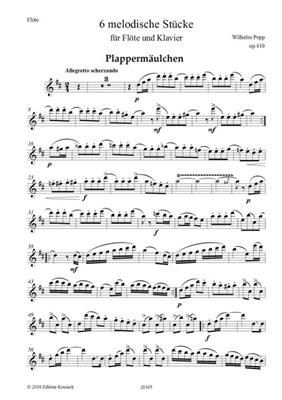 Wilhelm Popp: 6 Melodische Stücke Op. 410: Flûte Traversière et Accomp.