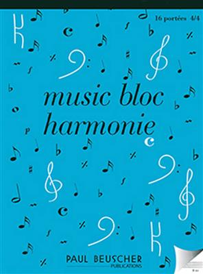 Music bloc harmonie - 4x4 portées: Papier à Musique