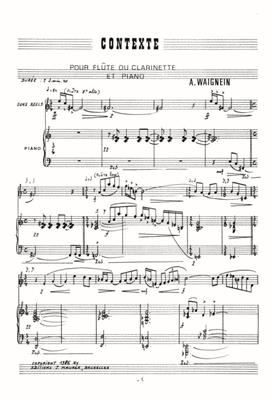 André Waignein: Contexte: Flûte Traversière et Accomp.