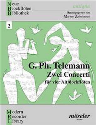 Georg Philipp Telemann: Zwei Concerti: (Arr. Markus Zahnhausen): Flûte à Bec (Ensemble)