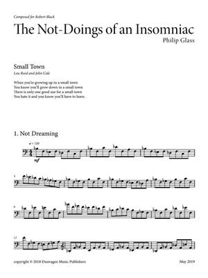 Philip Glass: The Not-Doings of an Insomniac: Contrebasse et Accomp.