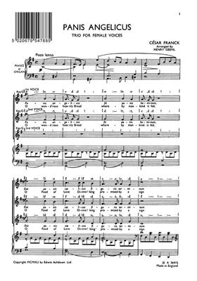 César Franck: Panis Angelicus: (Arr. Henry Geehl): Voix Hautes et Piano/Orgue