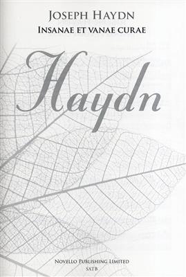 Franz Joseph Haydn: Insanae Et Vanae Curae (New Engraving): (Arr. Joseph Barnby): Chœur Mixte et Piano/Orgue