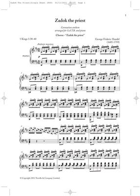 Georg Friedrich Händel: Zadok The Priest (New Engraving): Chœur Mixte et Piano/Orgue