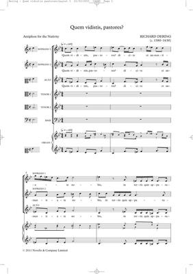 Richard Dering: Quem Vidistis Pastores (Tudor Anthems): Chœur Mixte et Piano/Orgue