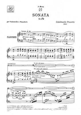 Ildebrando Pizzetti: Sonata In Fa: Violoncelle et Accomp.