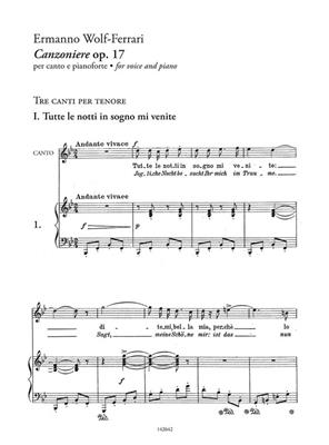 Canzoniere op. 17 - Liriche per tenore: Chant et Piano
