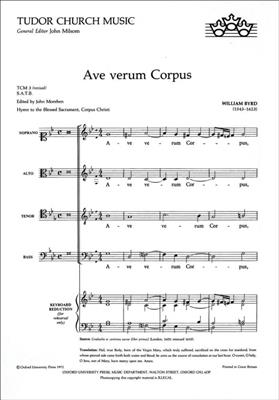 William Byrd: Ave Verum Corpus: Chœur Mixte et Accomp.