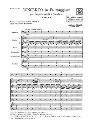 Antonio Vivaldi: Concerto per Fagotto, Archi e BC in Fa Rv 485: Basson et Accomp.