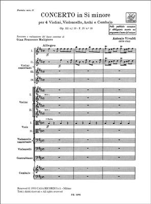 Antonio Vivaldi: Concerto B-minor RV 580 (Op.3 / 10 /F.IV No.10): Violons (Ensemble)