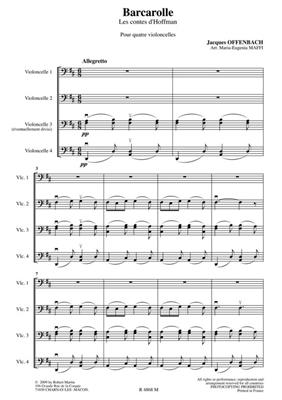Jacques Offenbach: Barcarolle "Extrait Contes d'Hoffman": (Arr. Maria Eugénia Maffi): Violoncelles (Ensemble)
