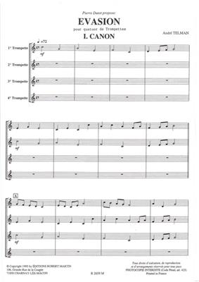 André Telman: Evasion Pour Quatuor de Trompettes: (Arr. Pierre Dutot): Trompette (Ensemble)