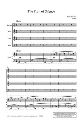 Pêteris Vasks: The Fruit of Silence: Chœur Mixte et Piano/Orgue
