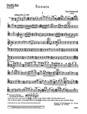 Paul Hindemith: Sonata: Contrebasse et Accomp.