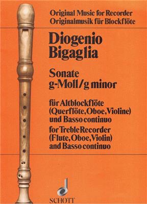 Diogenio Bigaglia: Sonate G: Flûte à Bec Alto et Accomp.