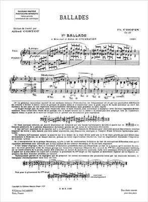 Frédéric Chopin: Ballades Op 23, 38, 47, 52: Solo de Piano