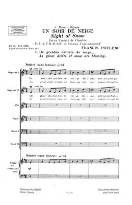 Francis Poulenc: Un Soir De Neige (Night of Snow): Chœur Mixte A Cappella
