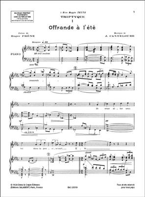 Joseph Canteloube: Triptyque, pour Soprano e Orchestre: Chant et Piano
