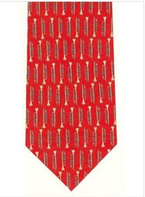 Tie Trumpets Red Polyester Tpt Gift