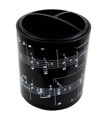 Plastic Pen Holder Round Music Notes Design