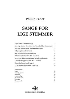 Phillip Faber: Sange For Lige Stemmer: Voix Hautes et Accomp.